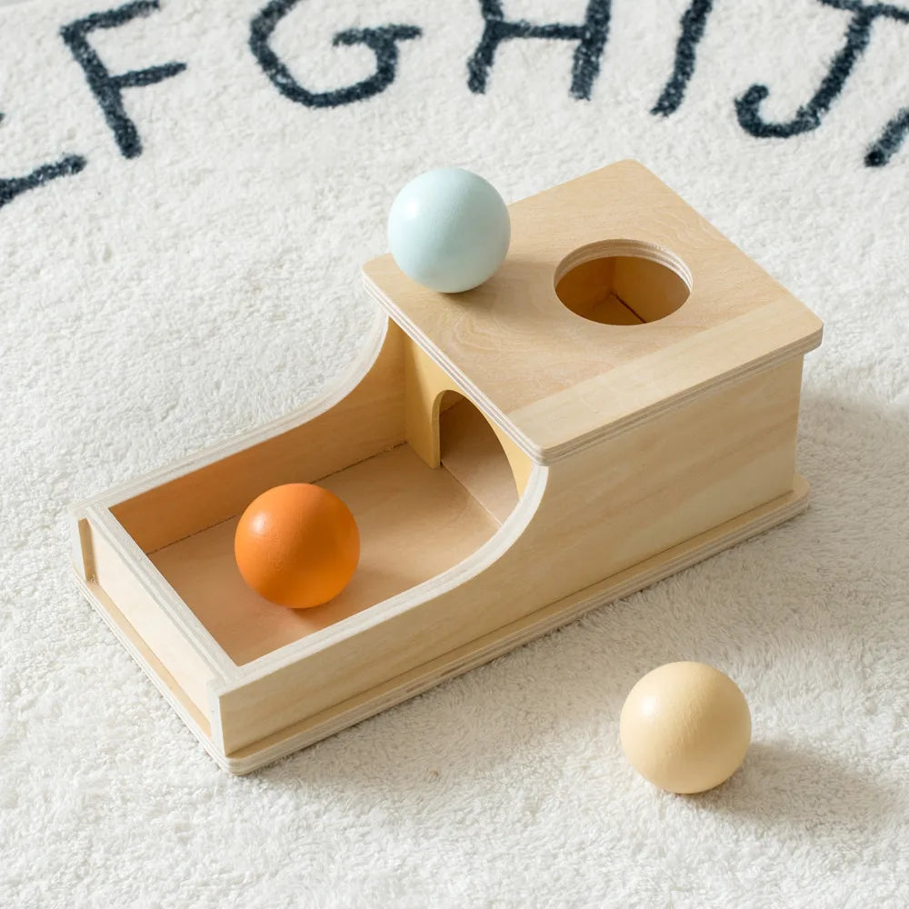 Montessori Wooden Baby Toy – Coin Box, Ball Drum & Shape Sorter | Educational & Sensory Learning Gift