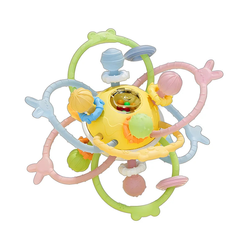 Baby Montessori Pull String Sensory Toys – Teething & Activity Silicone Toys for 6-12 Months