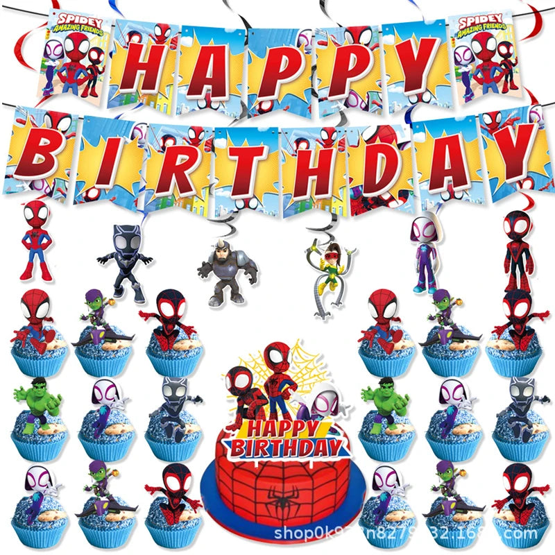 Birthday Party Decoration Spiderman Theme Balloon