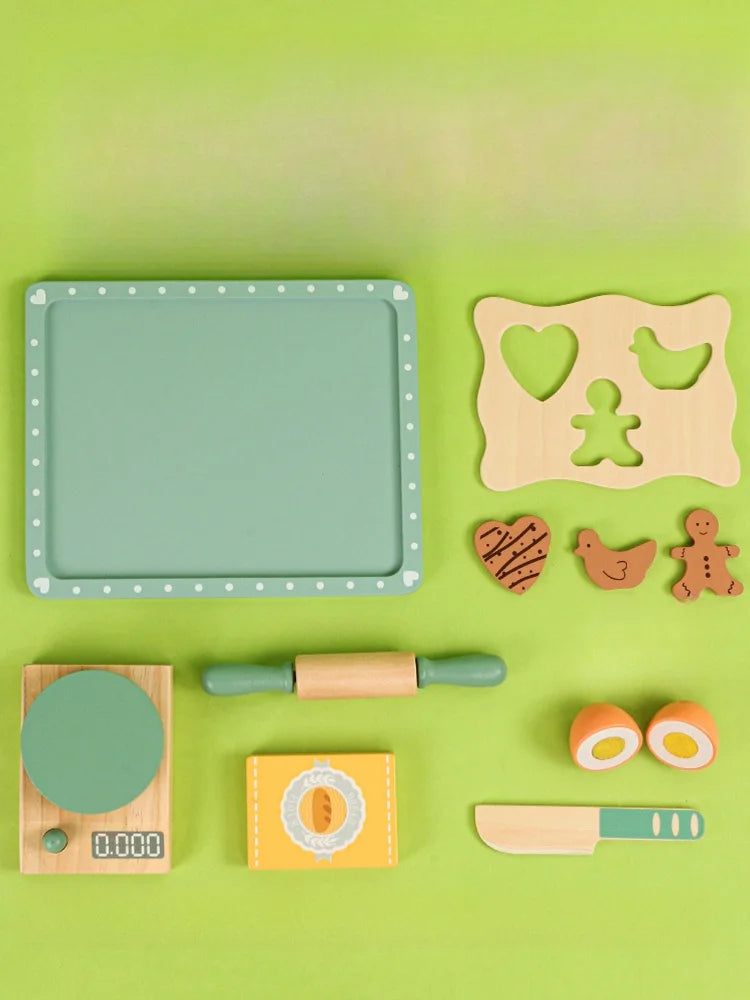 Children's Wooden Tea Set Playset – Pretend Kitchen Toy