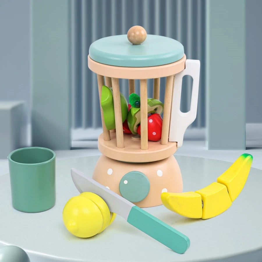 Children's Wooden Tea Set Playset – Pretend Kitchen Toy