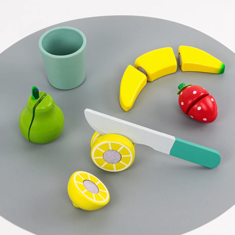Children's Wooden Tea Set Playset – Pretend Kitchen Toy