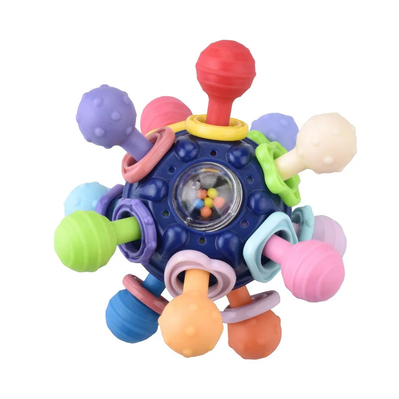 Baby Montessori Pull String Sensory Toys – Teething & Activity Silicone Toys for 6-12 Months