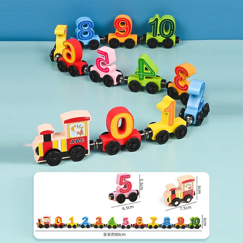 Montessori Magnetic Wooden Train Toy – Early Educational Animal Sorting Learning Set for Kids