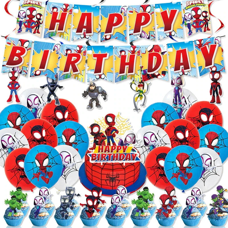 Birthday Party Decoration Spiderman Theme Balloon