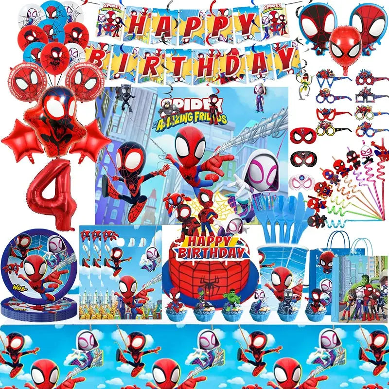 Birthday Party Decoration Spiderman Theme Balloon