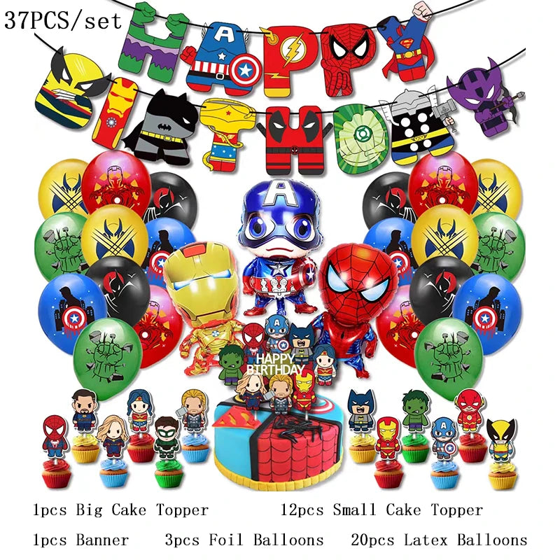 Kids Avengers Marvel Birthday Party Decoration