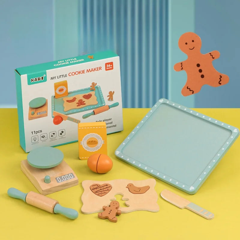 Children's Wooden Tea Set Playset – Pretend Kitchen Toy