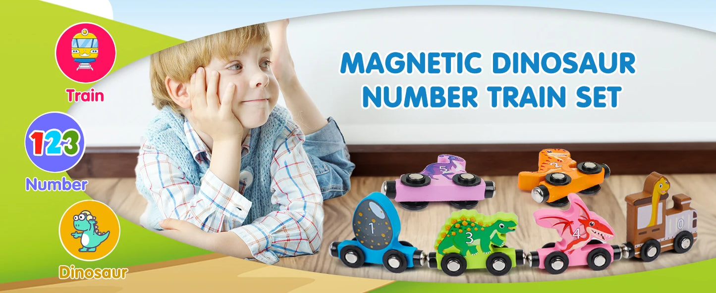 Montessori Magnetic Wooden Train Toy – Early Educational Animal Sorting Learning Set for Kids