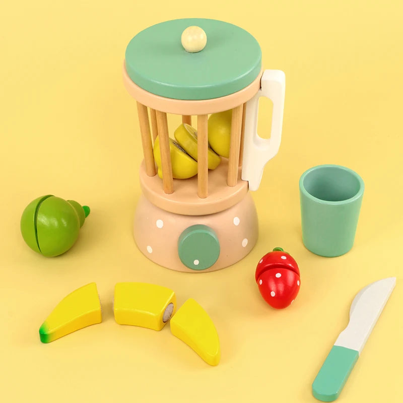 Children's Wooden Tea Set Playset – Pretend Kitchen Toy