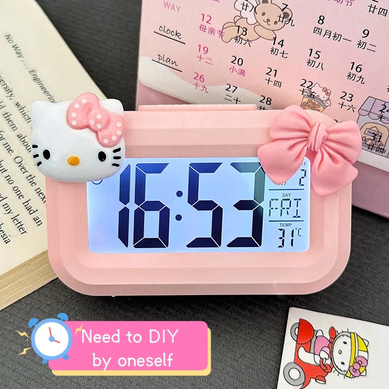 Cartoon Kitty Alarm Clock – Night Glow & Ornament