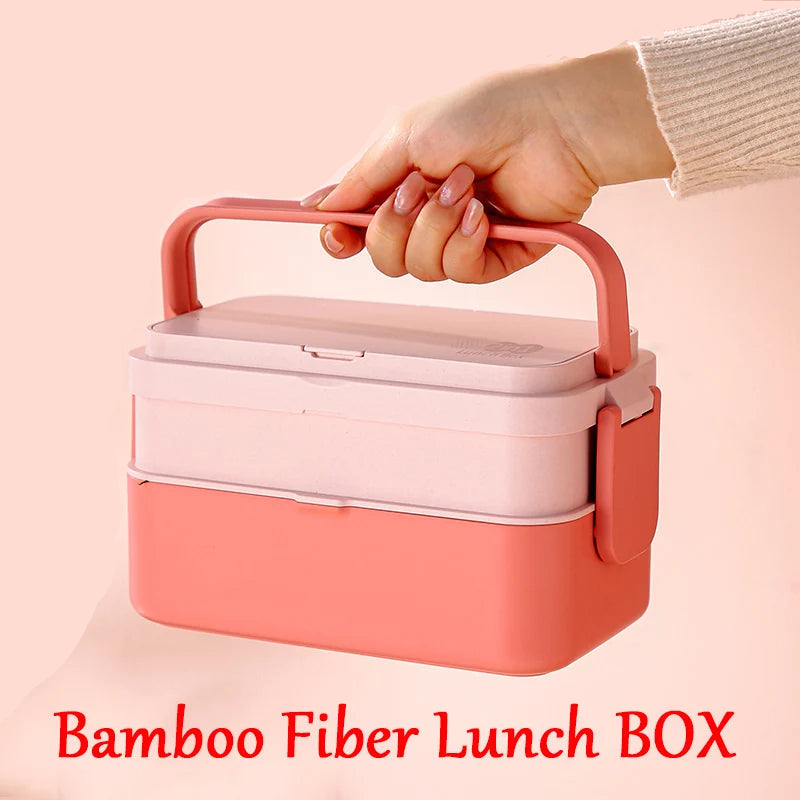 Portable Bamboo Fiber Lunch Box