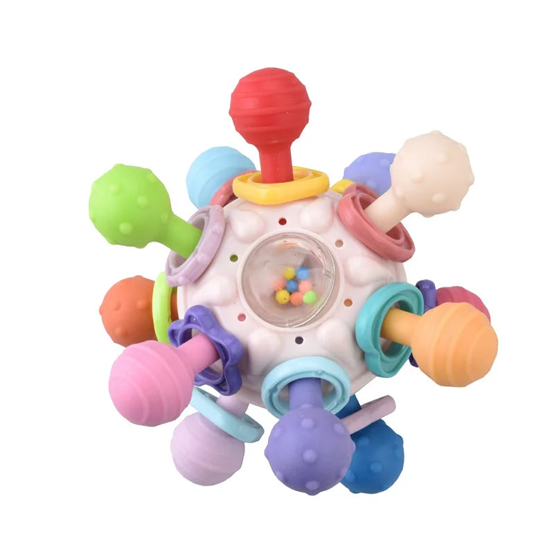 Baby Montessori Pull String Sensory Toys – Teething & Activity Silicone Toys for 6-12 Months