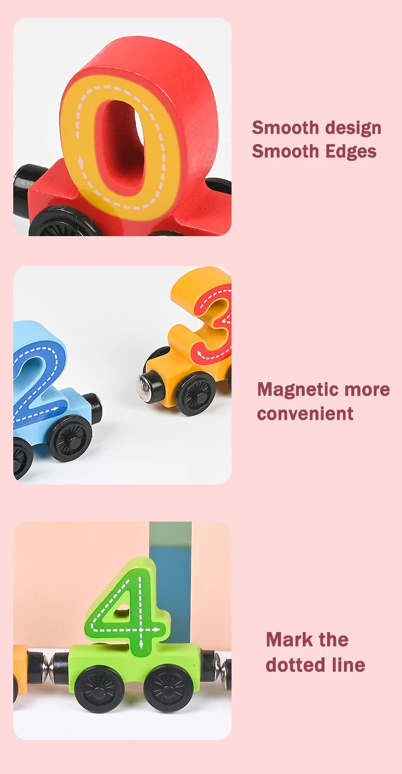 Montessori Magnetic Wooden Train Toy – Early Educational Animal Sorting Learning Set for Kids