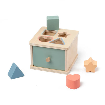 Montessori Wooden Coin & Shape Box Educational Toy