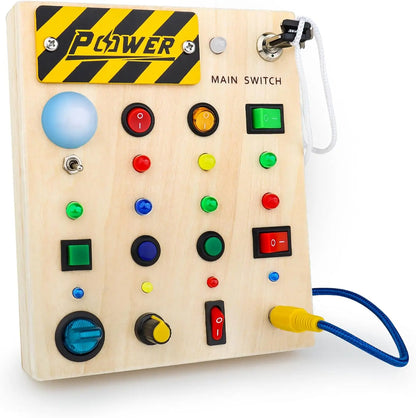 Montessori Wooden Busy Board with Sensory Activities for Toddlers