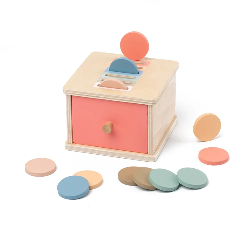 Montessori Wooden Coin & Shape Box Educational Toy
