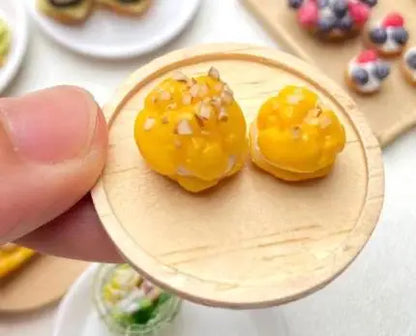 Miniature Hamburger Mini Fruit Salad Pretend Food for Montessori