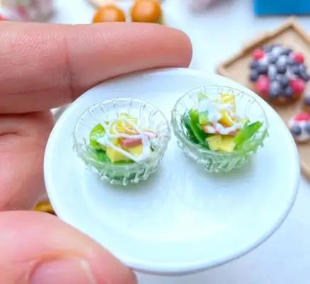 Miniature Hamburger Mini Fruit Salad Pretend Food for Montessori