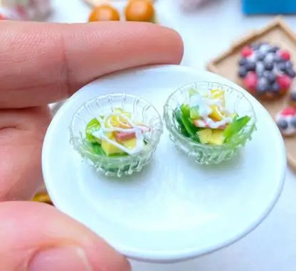 Miniature Hamburger Mini Fruit Salad Pretend Food for Montessori