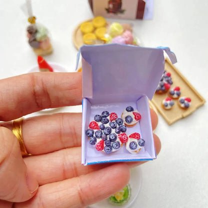 Miniature Hamburger Mini Fruit Salad Pretend Food for Montessori