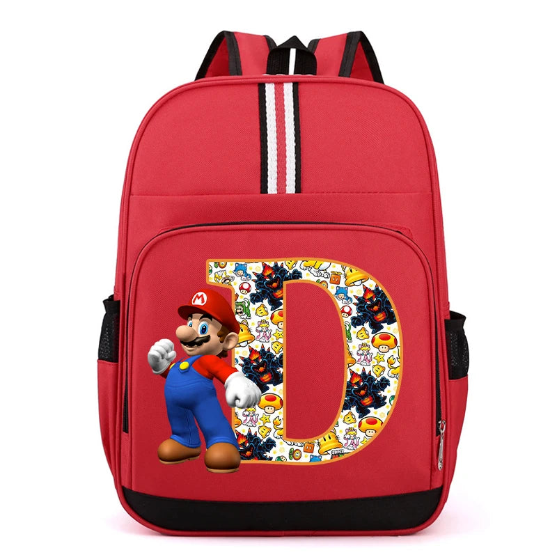 Super Mario Kids Backpack – Cartoon A-Z Schoolbag for Boys
