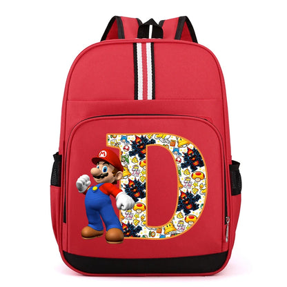 Super Mario Kids Backpack – Cartoon A-Z Schoolbag for Boys