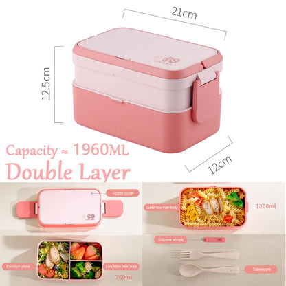 Portable Bamboo Fiber Lunch Box
