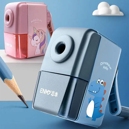 Cartoon Dinosaur Pencil Sharpener – Hand-Cranked & Anti-Jam