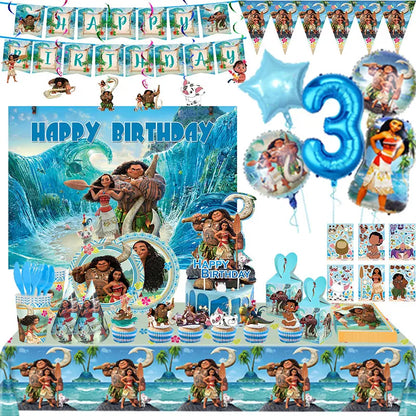 Moana Birthday Party Decoration Cartoon