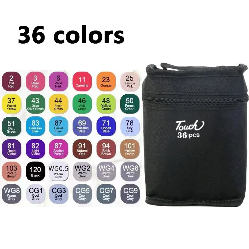 24-80 Colors Double Headed Oily Art Marker Pen Set for Drawing