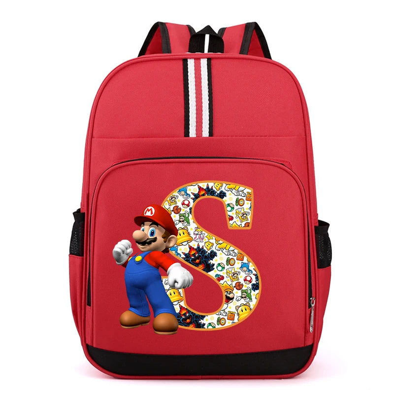 Super Mario Kids Backpack – Cartoon A-Z Schoolbag for Boys