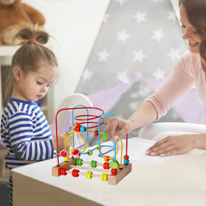 Montessori Wooden Bead Maze & Abacus Toy for Toddlers 1–3 Years