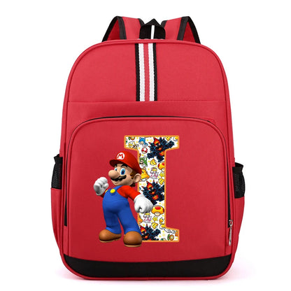 Super Mario Kids Backpack – Cartoon A-Z Schoolbag for Boys