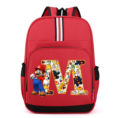Super Mario Kids Backpack – Cartoon A-Z Schoolbag for Boys