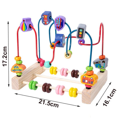 Montessori Wooden Bead Maze & Abacus Toy for Toddlers 1–3 Years