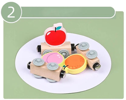 Montessori Magnetic Wooden Train Toy – Early Educational Animal Sorting Learning Set for Kids