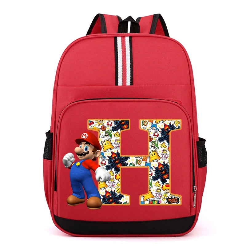 Super Mario Kids Backpack – Cartoon A-Z Schoolbag for Boys