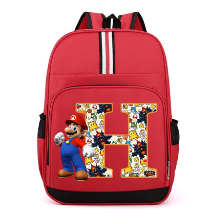 Super Mario Kids Backpack – Cartoon A-Z Schoolbag for Boys