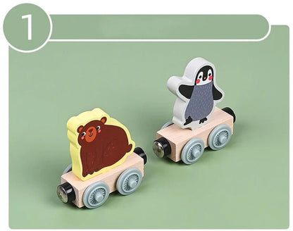 Montessori Magnetic Wooden Train Toy – Early Educational Animal Sorting Learning Set for Kids