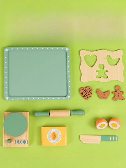 Children's Wooden Tea Set Playset – Pretend Kitchen Toy