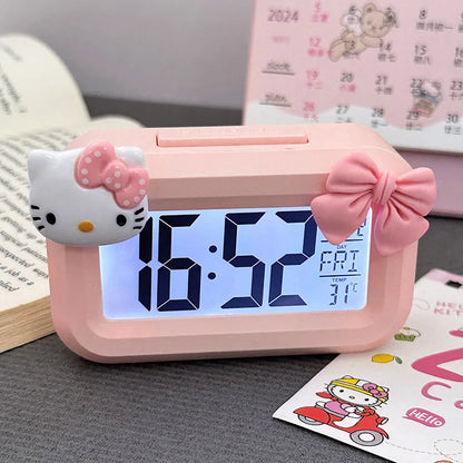 Cartoon Kitty Alarm Clock – Night Glow & Ornament
