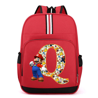 Super Mario Kids Backpack – Cartoon A-Z Schoolbag for Boys