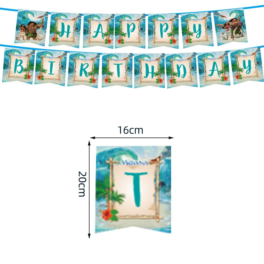 Moana Birthday Party Decoration Cartoon
