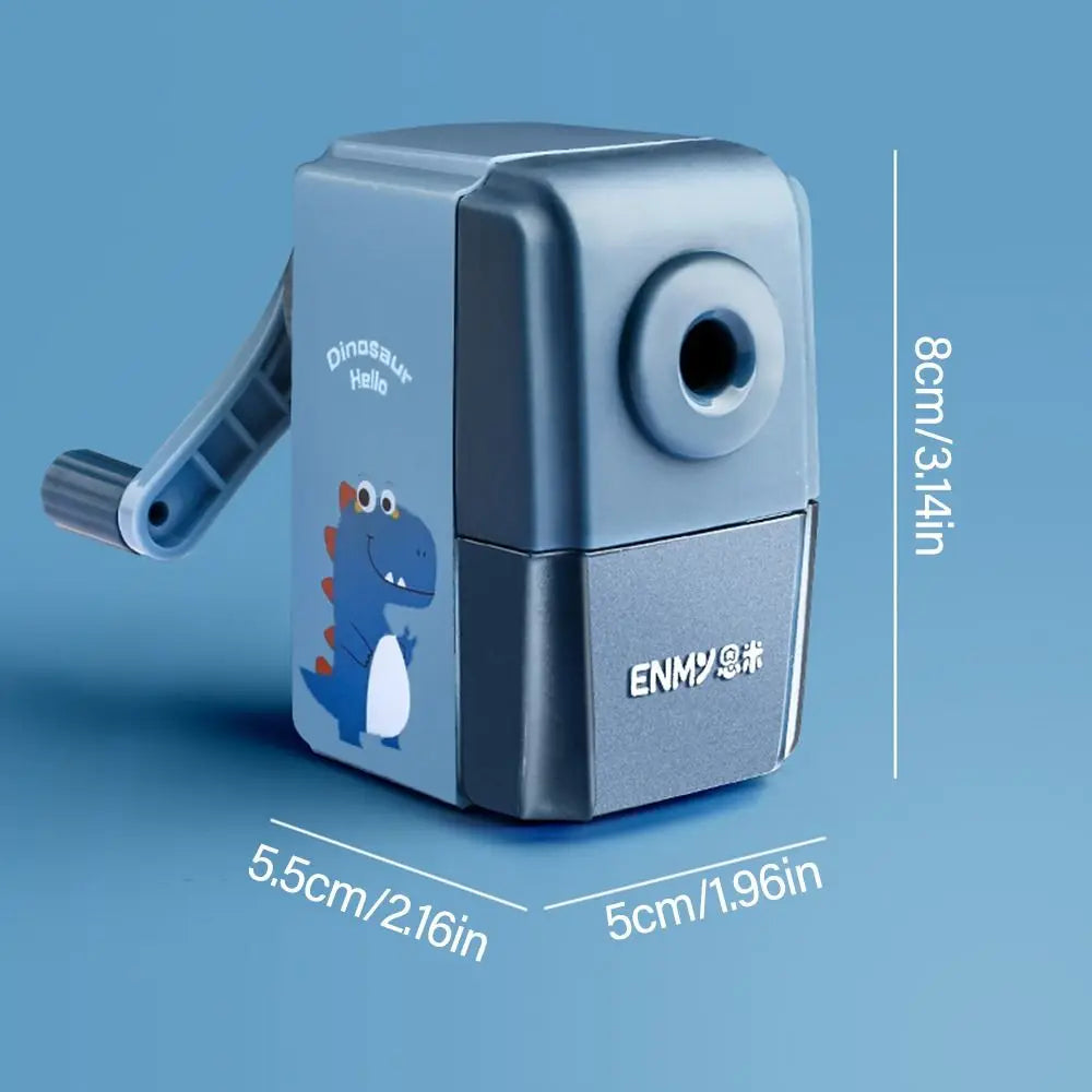 Cartoon Dinosaur Pencil Sharpener – Hand-Cranked & Anti-Jam