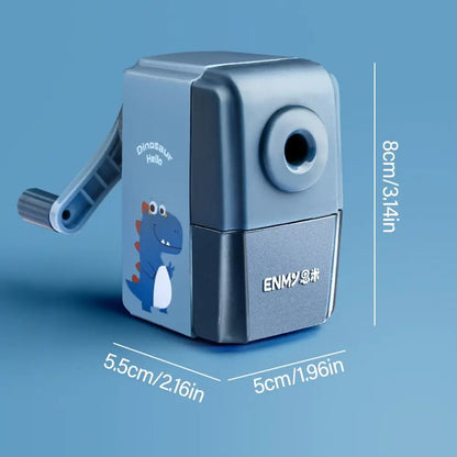 Cartoon Dinosaur Pencil Sharpener – Hand-Cranked & Anti-Jam
