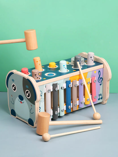 Montessori Wooden Toy | Hammering, Xylophone & Number Maze