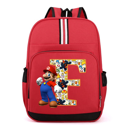 Super Mario Kids Backpack – Cartoon A-Z Schoolbag for Boys
