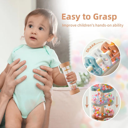 Colorful Musical Rain Stick Hourglass Rattle