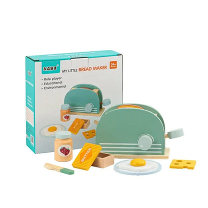 Wooden Toaster Toy for Kids – Pretend Play Breakfast Set